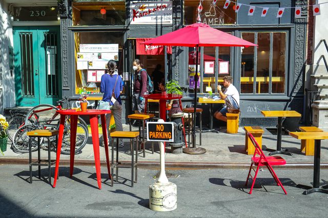 A photo of outdoor diners in NYC